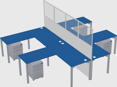 Shared l-shape cubicle