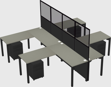 Shared l-shape cubicle