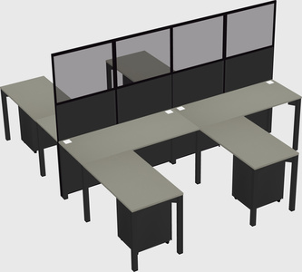 Shared l-shape cubicle