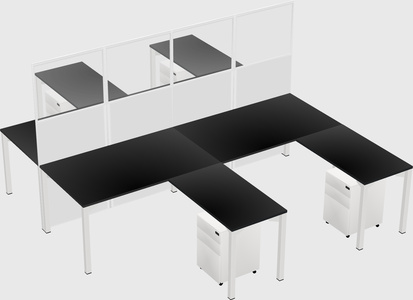 Shared l-shape cubicle