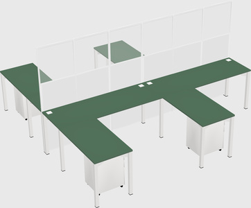Shared l-shape cubicle