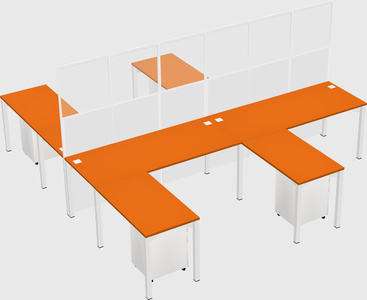 Shared l-shape cubicle