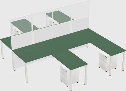 Shared l-shape cubicle