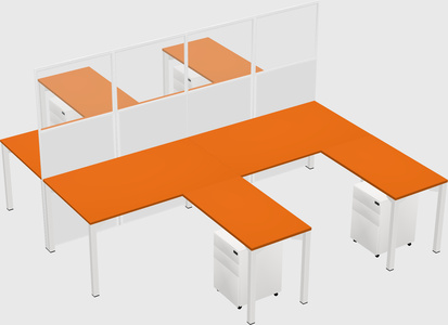 Shared l-shape cubicle