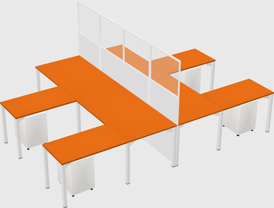 Shared l-shape cubicle