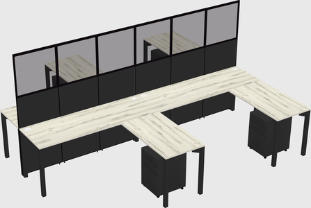 Shared l-shape cubicle
