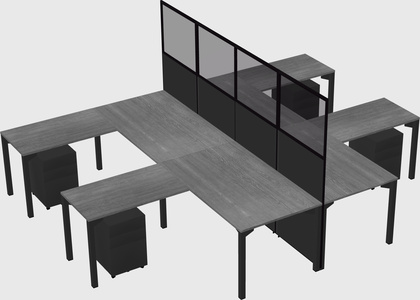 Shared l-shape cubicle