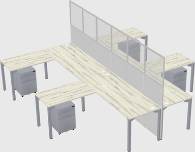 Shared l-shape cubicle