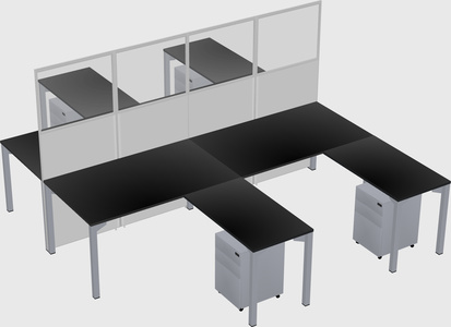 Shared l-shape cubicle