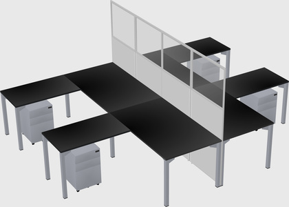 Shared l-shape cubicle