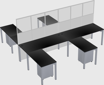 Shared l-shape cubicle