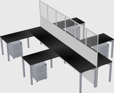 Shared l-shape cubicle