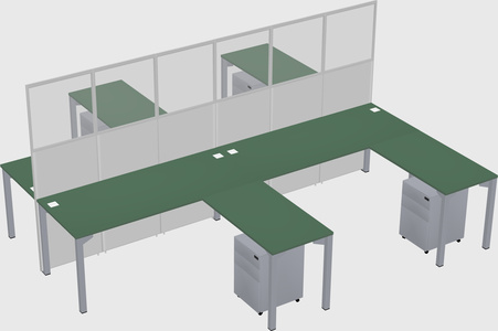 Shared l-shape cubicle