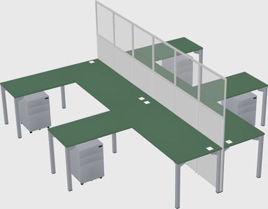 Shared l-shape cubicle