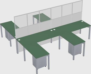 Shared l-shape cubicle