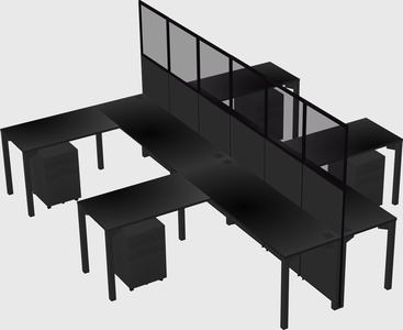 Shared l-shape cubicle