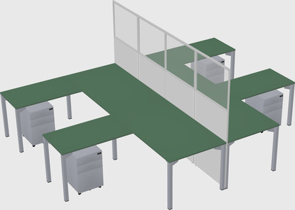 Shared l-shape cubicle