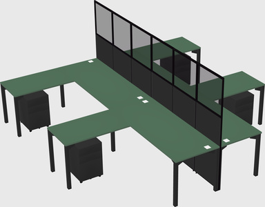 Shared l-shape cubicle