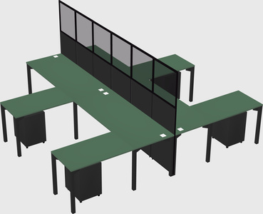 Shared l-shape cubicle