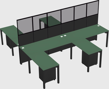 Shared l-shape cubicle