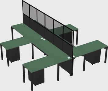 Shared l-shape cubicle
