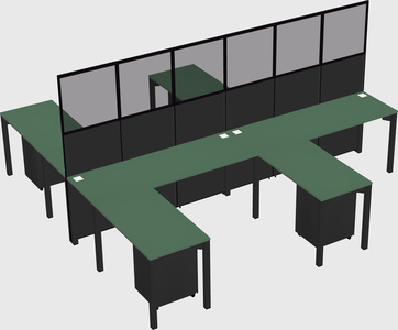 Shared l-shape cubicle