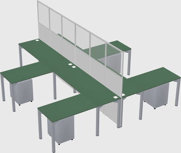Shared l-shape cubicle