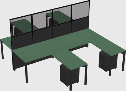 Shared l-shape cubicle