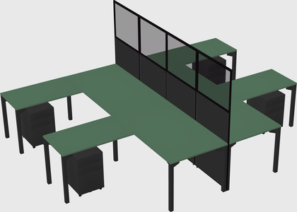 Shared l-shape cubicle