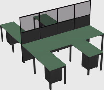 Shared l-shape cubicle