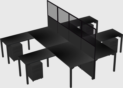 Shared l-shape cubicle