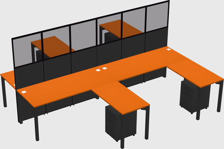 Shared l-shape cubicle