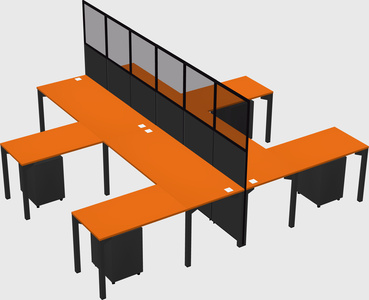 Shared l-shape cubicle