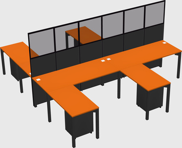 Shared l-shape cubicle