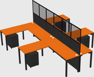 Shared l-shape cubicle
