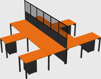 Shared l-shape cubicle