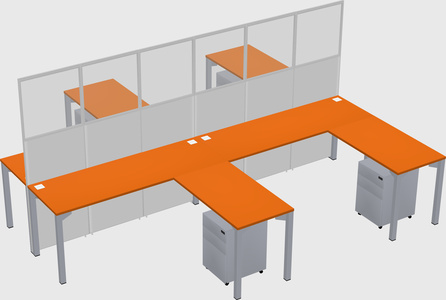 Shared l-shape cubicle