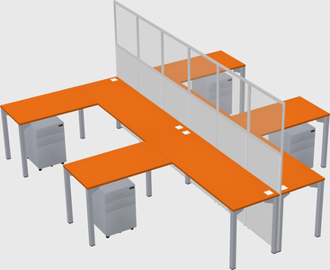 Shared l-shape cubicle