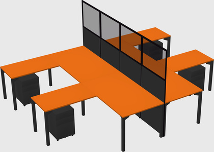 Shared l-shape cubicle