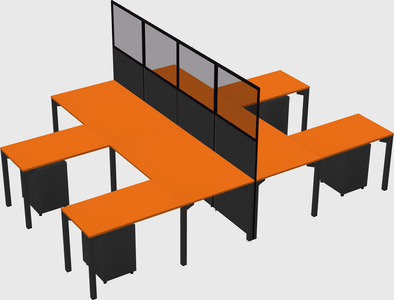 Shared l-shape cubicle