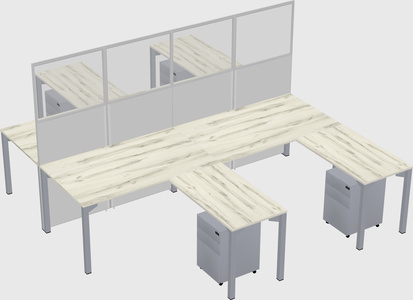 Shared l-shape cubicle
