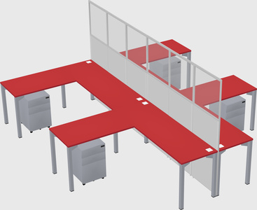 Shared l-shape cubicle