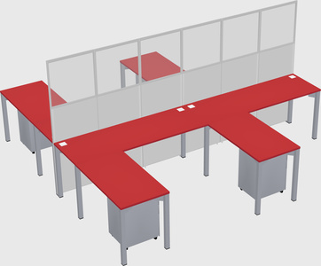 Shared l-shape cubicle