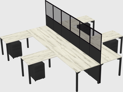 Shared l-shape cubicle