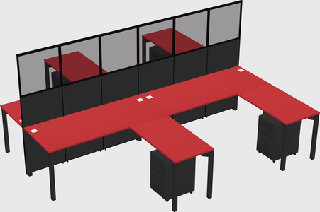 Shared l-shape cubicle