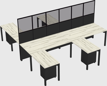 Shared l-shape cubicle
