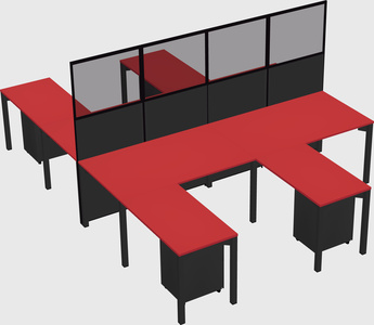 Shared l-shape cubicle