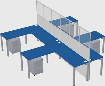 Shared l-shape cubicle