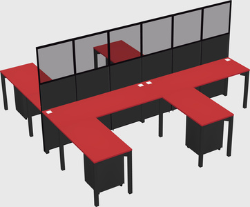 Shared l-shape cubicle