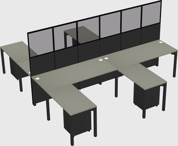 Shared l-shape cubicle